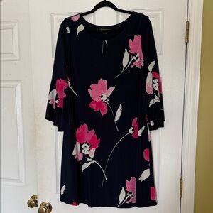 Ralph Lauren Navy and Pink Floral Dress